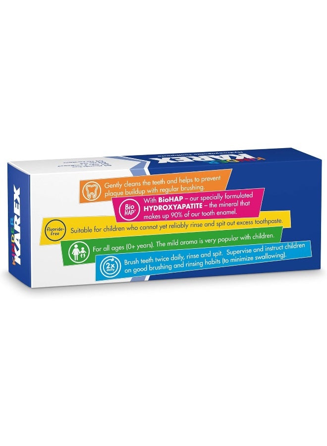 KAREX Kinder Karex Hydroxyapatite Kids Toddler Toothpaste 2.3 Ounce (Pack of 3), Fluoride Free, Safe If Accidentally Swallowed - Image 5